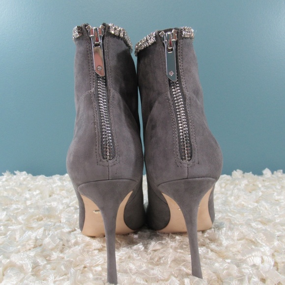 Badgley Mischka Gray Suede Ankle Boots - Picture 4 of 6